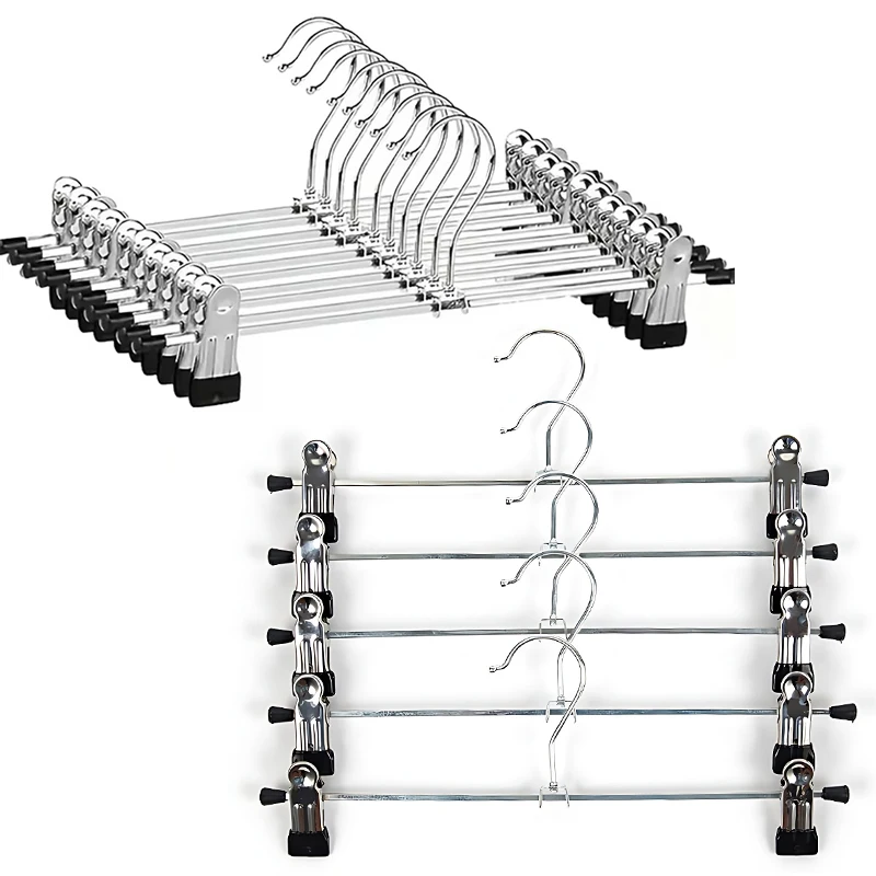 6/12 Stück Hosenbügel mit Clip, Metall-Hosenhalter für Schrankorganisation, Haushalt, rutschfester Klemmbügel für Jeans, Hosen, ZYF