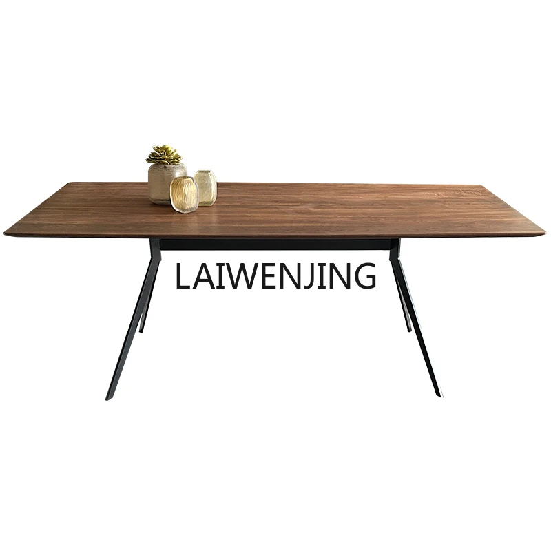 

MJY North American black walnut dining table small apartment restaurant all solid wood long dining table customization