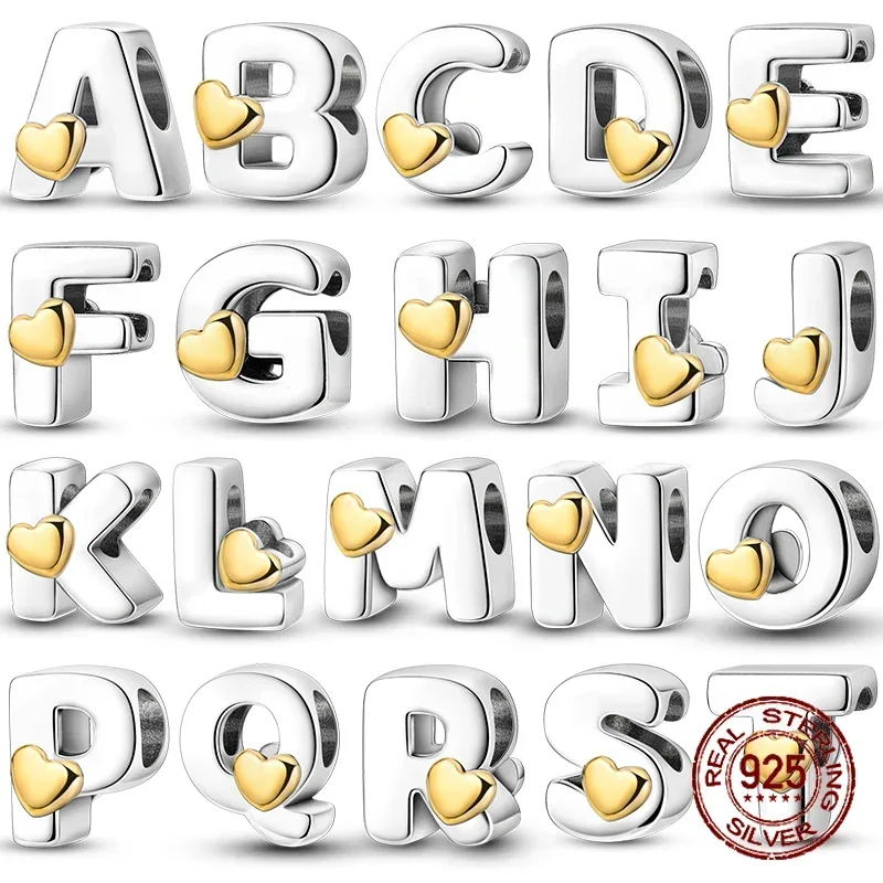 (ص) فضة إسترليني سحر أحرف البروج ، 12 كوكبة ، نجمة ذهبية ، حبات تناسب الأساور الأصلية ، مجوهرات ديي ، هدايا عيد الميلاد