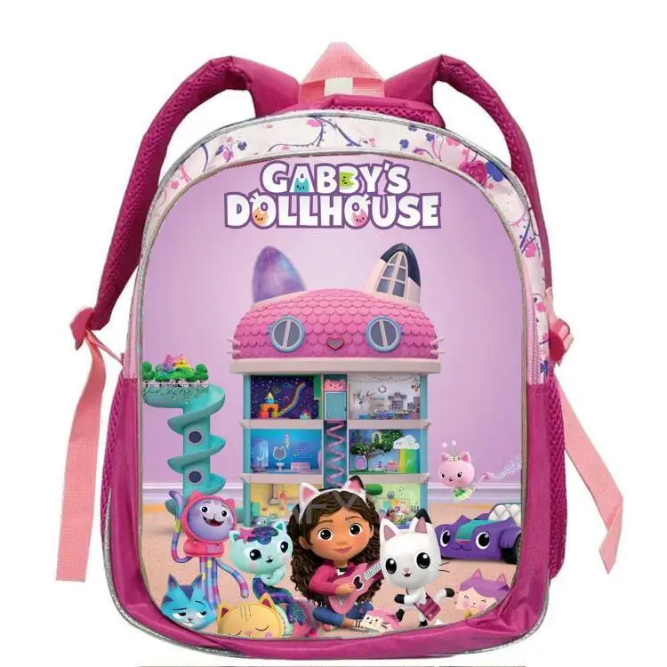 12inch Gabby\'s Doll House Backpack Cartoon Backpack Children School Bags For Girls Kids Schoolbags Book Bag kindergarten Mochila