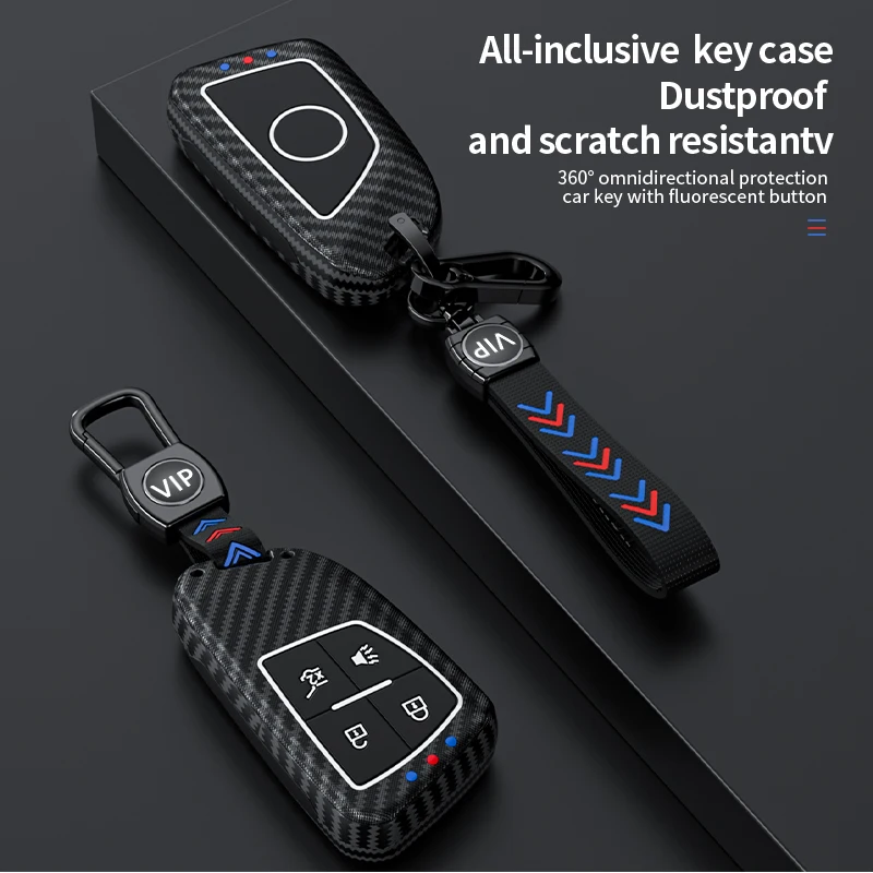 1PCS 3 4 Buttons ABS Car Remote Smart Key Case Cover Shell Fob Fit For Buick Auto Key Accessories With Black Keychain Shell Case