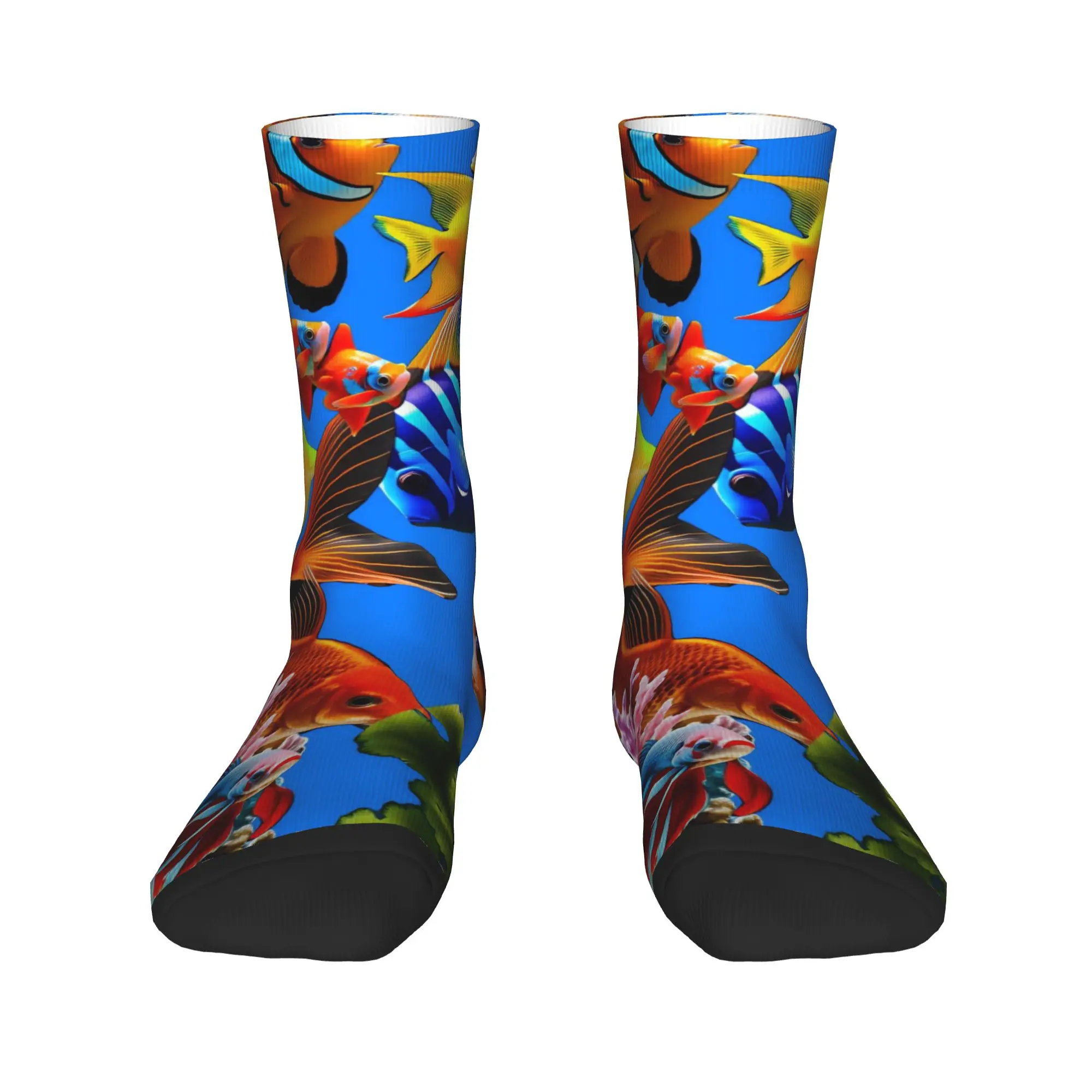 Beautiful Underwater World Colorful Fish Stockings Adults Men  Socks Warm Soft Vintage Socks Winter Outdoor Anti Bacterial Socks