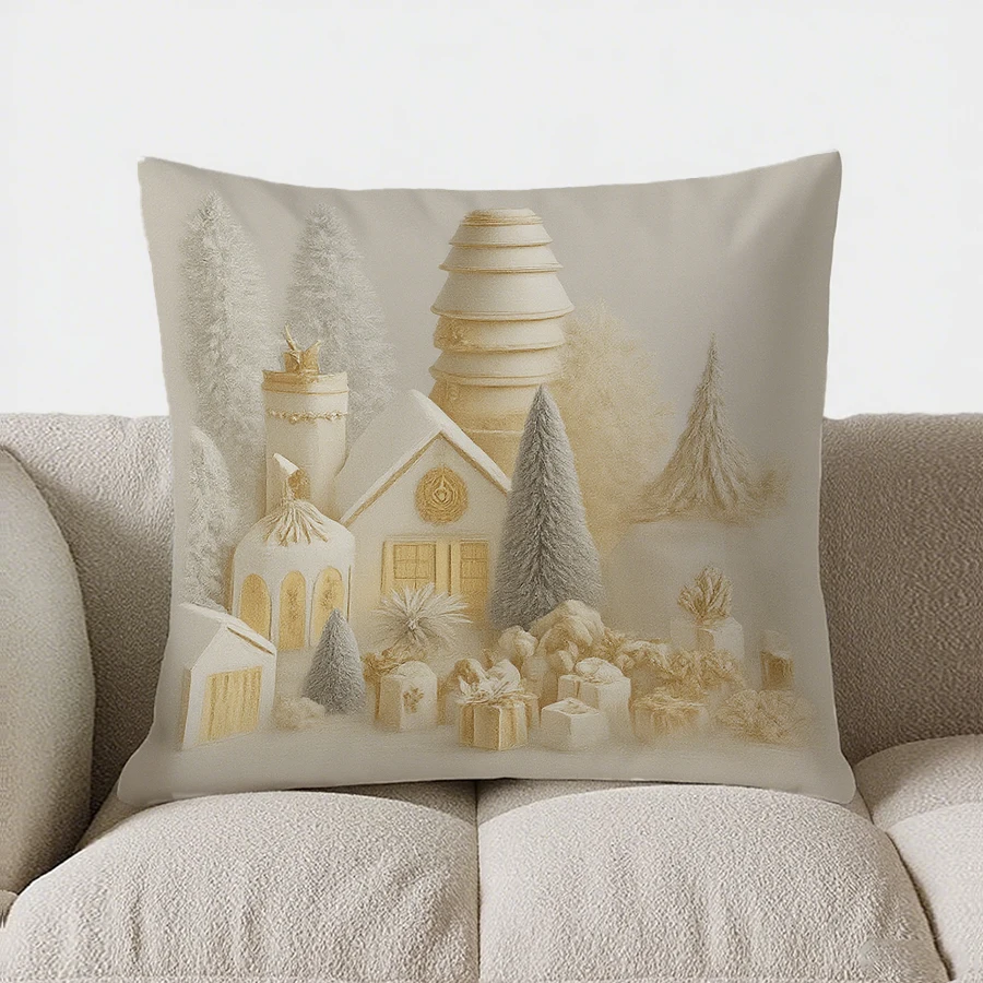 ديكور المنزل الغزلان والهدايا: غطاء وسادة بنمط وسادة مطبوع رقميًا مناسب لغطاء وسادة السيارة لغرفة النوم والأريكة