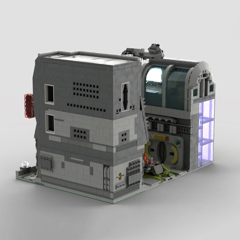 MOC War Movies Coruscant Uscuru Entertainment District Modular Model DIY Assemble Building Blocks Bricks Toys Children Gifts view 2