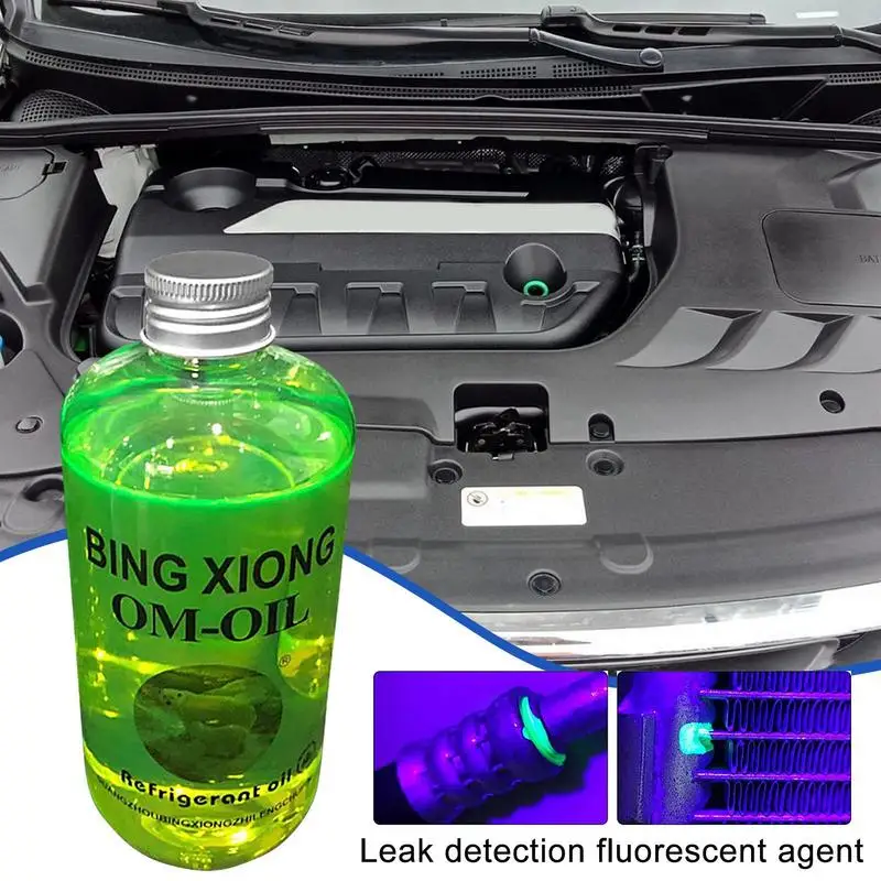 

1pc 500ml Car Air Conditioner Leak Fluorescent Agent Leak Detection Oil Eco-Friendly AC Refrigerant Oil Agent For Leak Detection