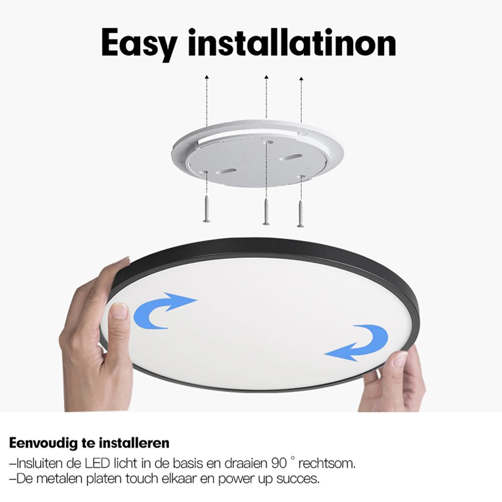 Imagem -03 - Luz de Teto Conduzida Redonda Ultrathin Cores Cct Controlo a Distância Dimmable para a Sala de Visitas Quarto Cozinha Iluminação Interna