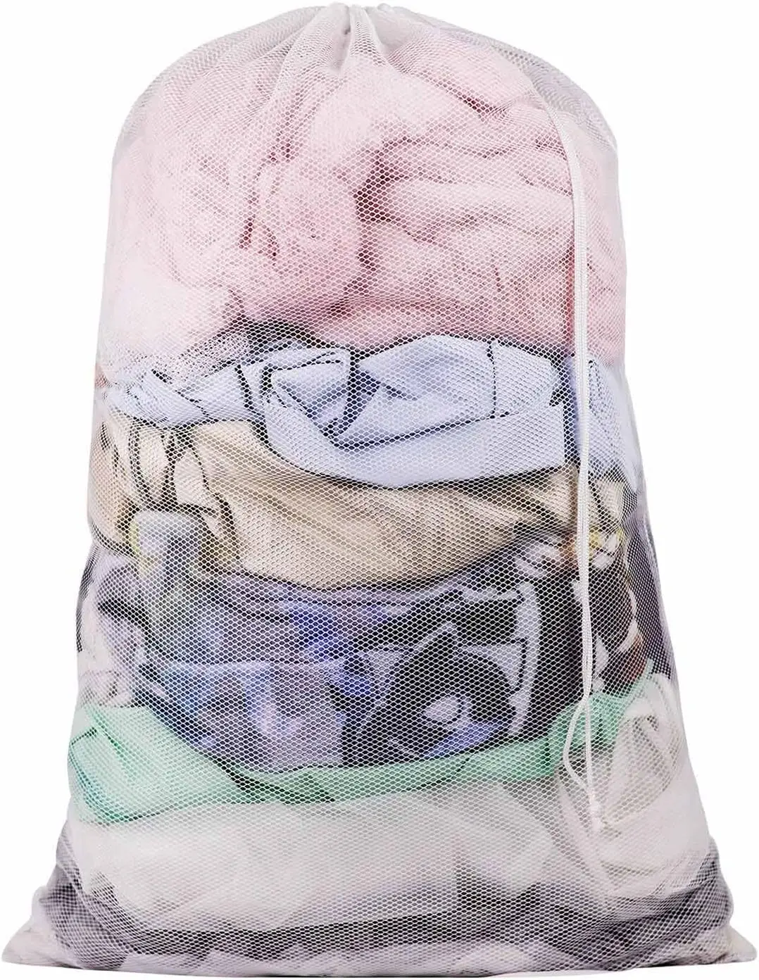 

Large Laundry Bag, Dirty Clothes Bag with Drawstring Lock, Laundry Mesh Wash Bags for Laundry Bag Travel, 2 Pack 24" x 36", (Whi