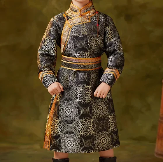 Costume da spettacolo di danza con vestaglia mongola cinese per ragazzi mongoli