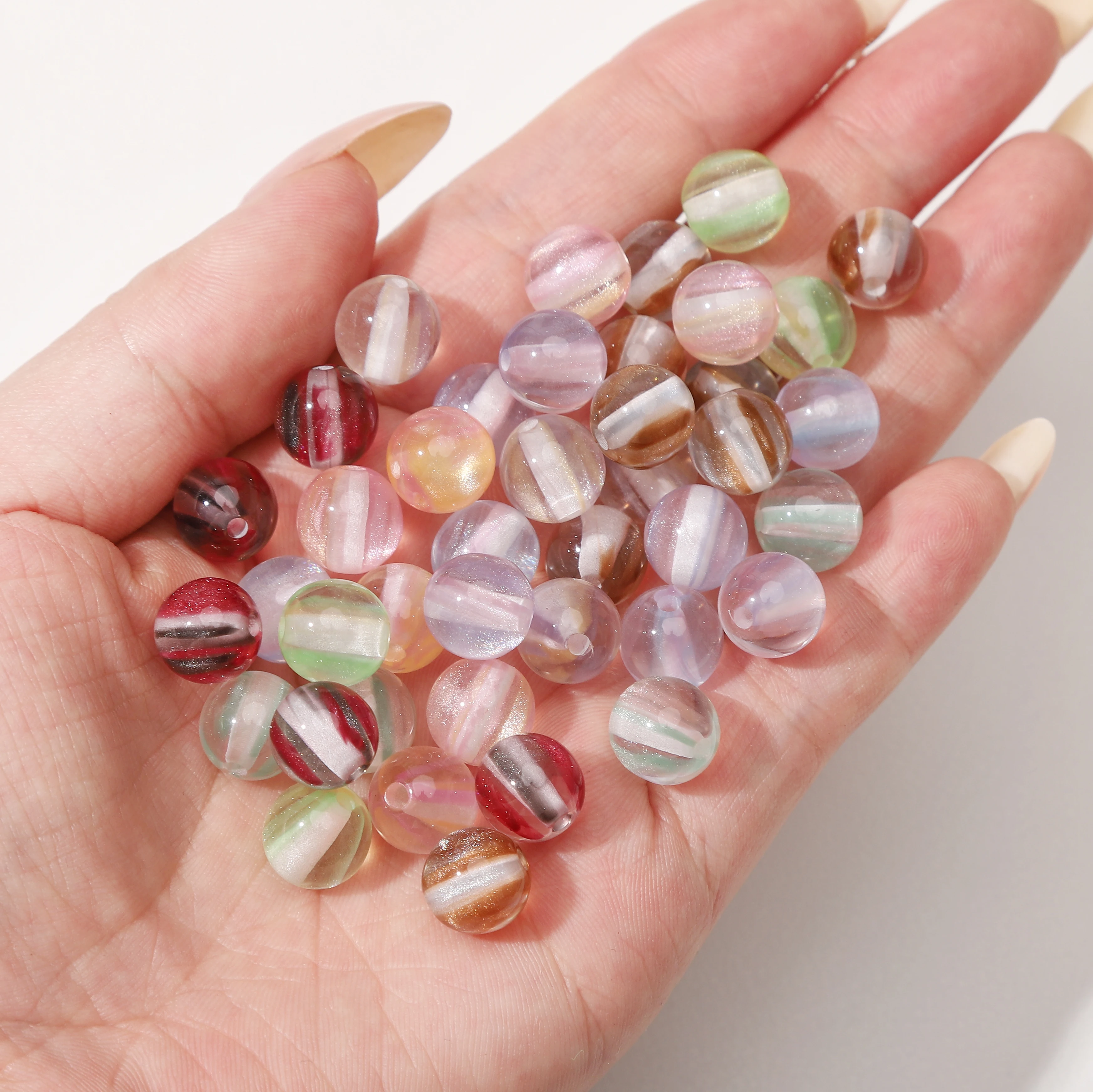 8mm 100Pcs Colorful Round Resin Loose Spacer Beads for Jewelry Making DIY Bracelet Necklace Earrings Handmade Craft Materials - view 4