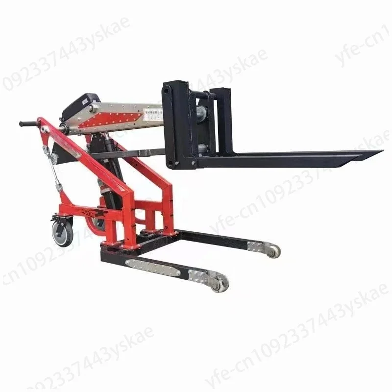 

Portable Electric Forklift Stacker Electric Forklift 1 2 Ton foldable hydraulic small jib forklift