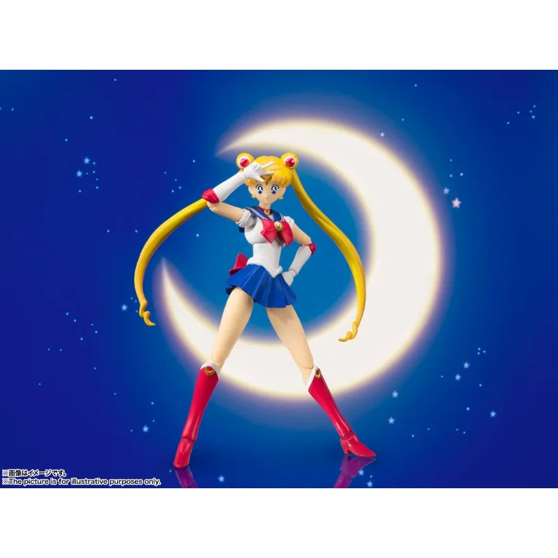 

Bandai Stock Original S.H.Figuarts Sailor Moon -Animation Color Edition- Anime Action Figures Toys Kids Gifts Collectible Model