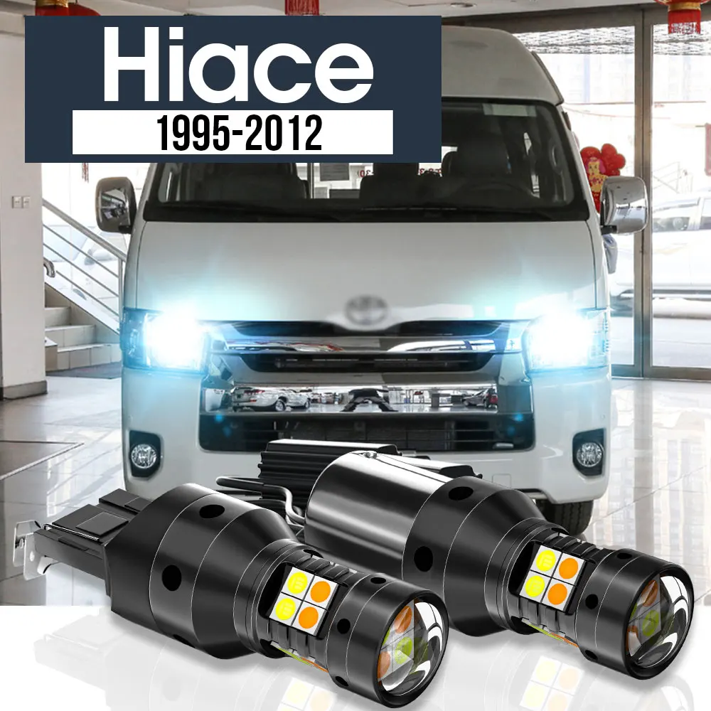 

2pcs LED Dual Mode Turn Signal+Daytime Running Light Blub DRL Canbus Accessories For Toyota Hiace 1995-2012 2006 2007 2008 2009