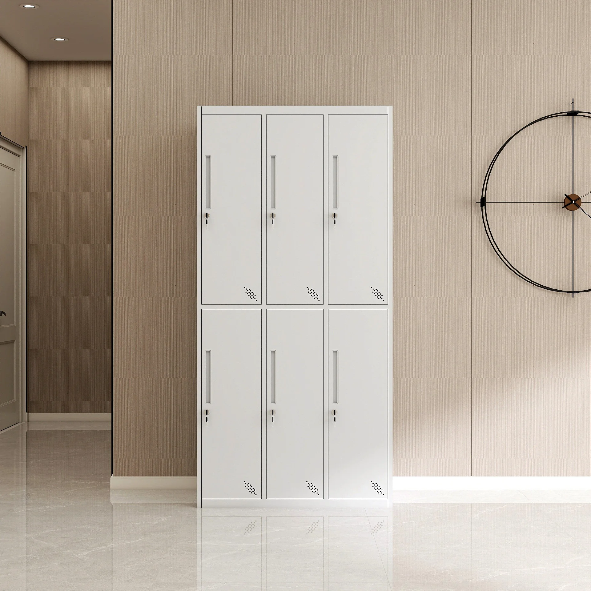 6 Door Steel Wardrobe Metal Steel Storage Locker Design Locker Gym School Steel Locker Cabinet