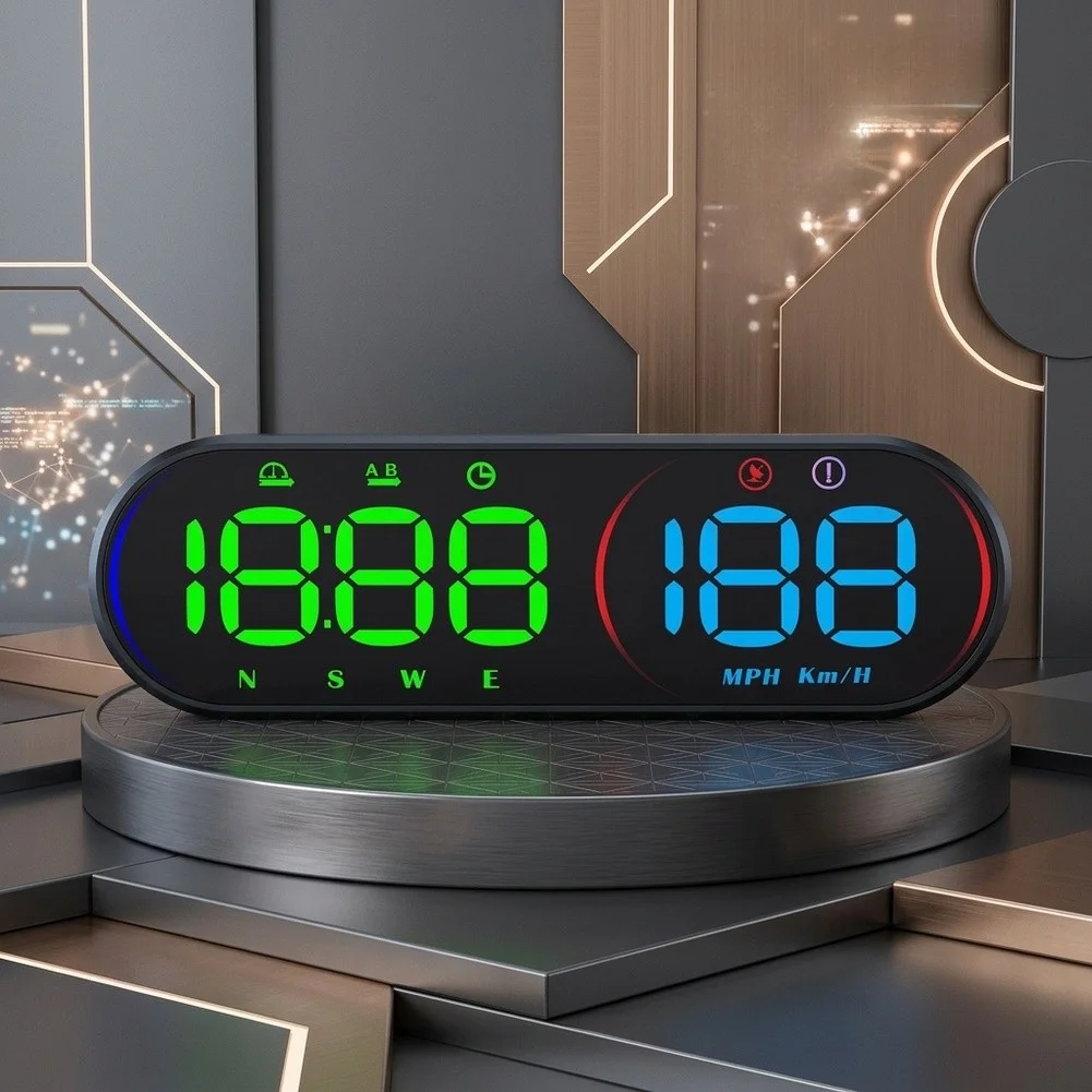 Car GPS HUD Head Up Display Speedometer Compass Overspeed Alarm Digital Vehicle Speed Distance Meter For Auto Accessories