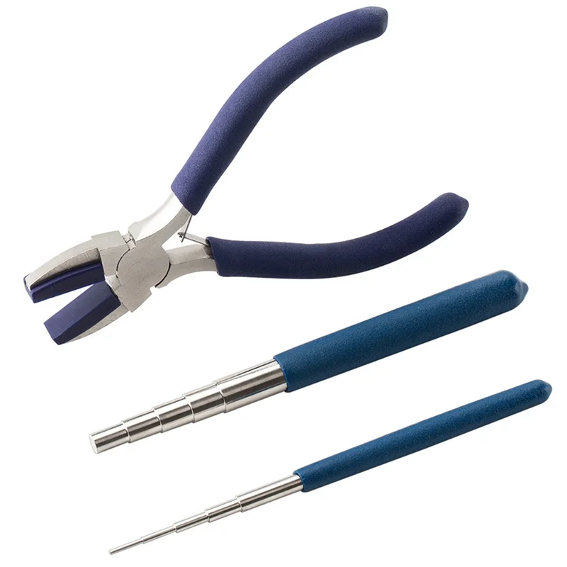 

CYL-Jewelry Making Plastic Head Pliers, Nylon Flat Nose Pliers, Thick And Thin Winding Rods, 5-Section Winding Tools