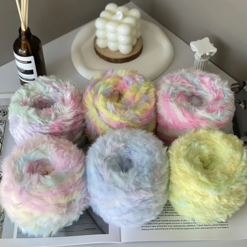 

5PCS Ultra Soft Imitation Rabbit Hair Yarn Coarse Fluffy Artificial Fur Used For Crochet Knitted Scarf Accessories And Blankets