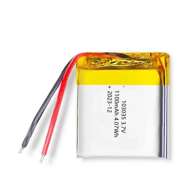 100pcs For Polymer Lithium Battery 103035 1100mAh 3.7V Ternary Large Capacity For Speaker Mixing Cup Sprayer Replacement Power