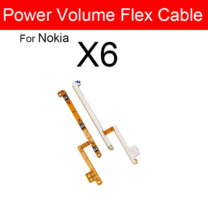 Volume&Power Side Button For Nokia 6 6.1 6.2 7 7.1 7.2 8 8.1 X7 X6 Plus 2017 2018 On/off Power Volume Control Flex Cable Parts