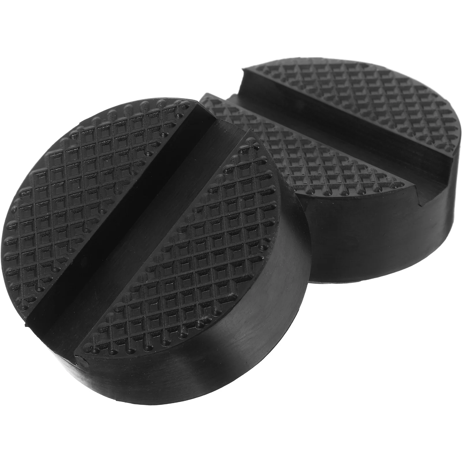 

2pcs Pad Heavy Duty Rubber Cushion Slotted Design Vehicle Lifting Protection Floor Jack Pad Rubber Block For