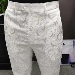 Pantalon de Luxe Blanc Imprimé pour Homme, Tenue Décontractée, Bureau, FjMent, Longueur Rinçage, Zone Me Slim, Surintendant Social, 2023