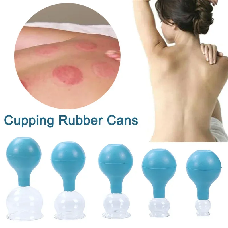 New Vacuum Cupping Sleeve Rubber Head Glass Suction Cup Massage Pot Fat Removal Massager Chinese New Therapy Massage Pot