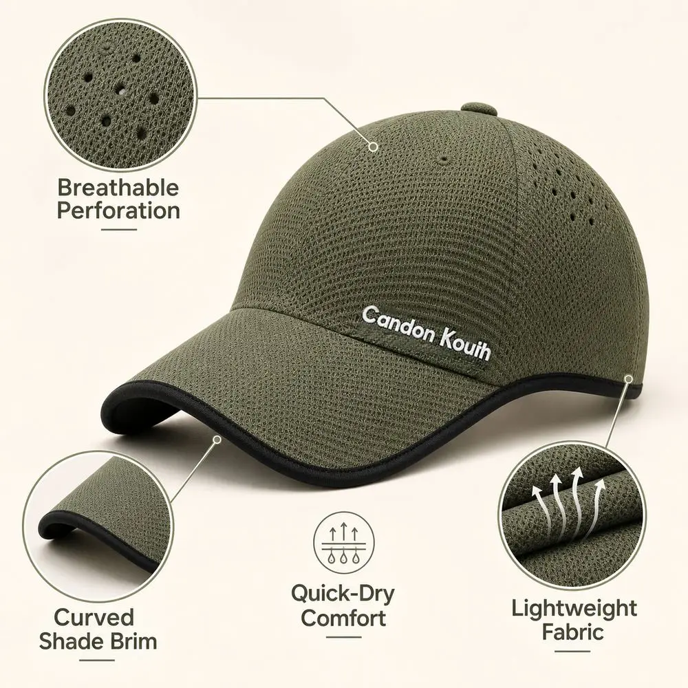 Creative Gift Seamless Baseball Cap Packable Lightweight Sports Hat Breathable Quick Drying Visor Cap
