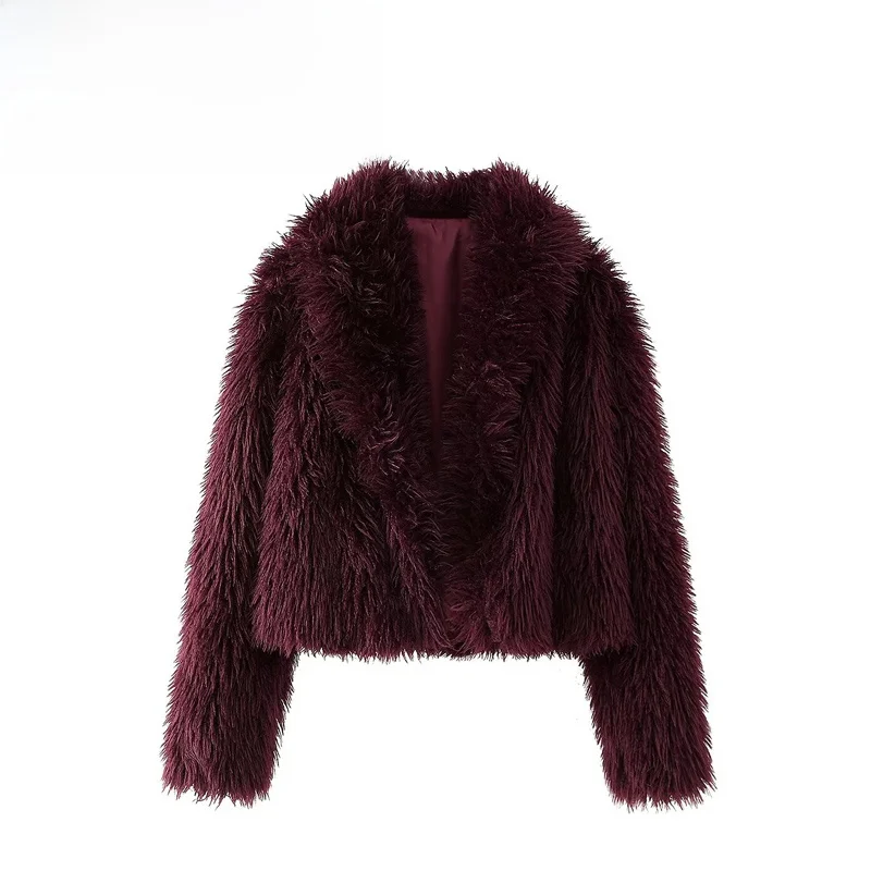Fashionable Short Casual Outerwear for Women Personality Stylish Autumn Winter Polyester Fiber Standard Fit Long Sleeve Coat