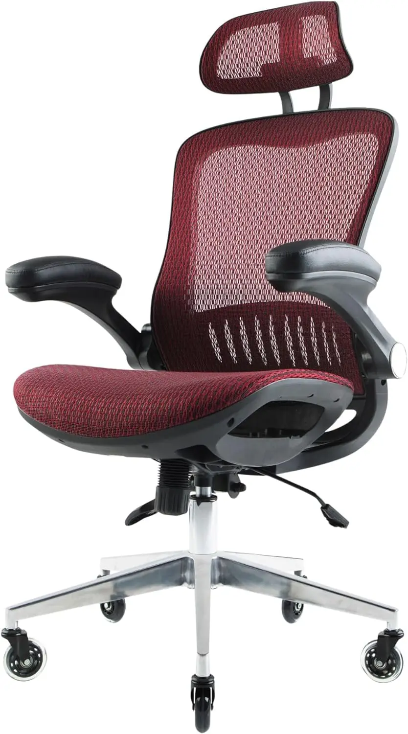 Office Chair - Mesh Office Chair with Adjustable Headrest, Lumbar Support & Blade Wheels - Executive