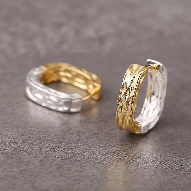 

Серьги женские из серебра 925 пробы с неравномерной текстурой