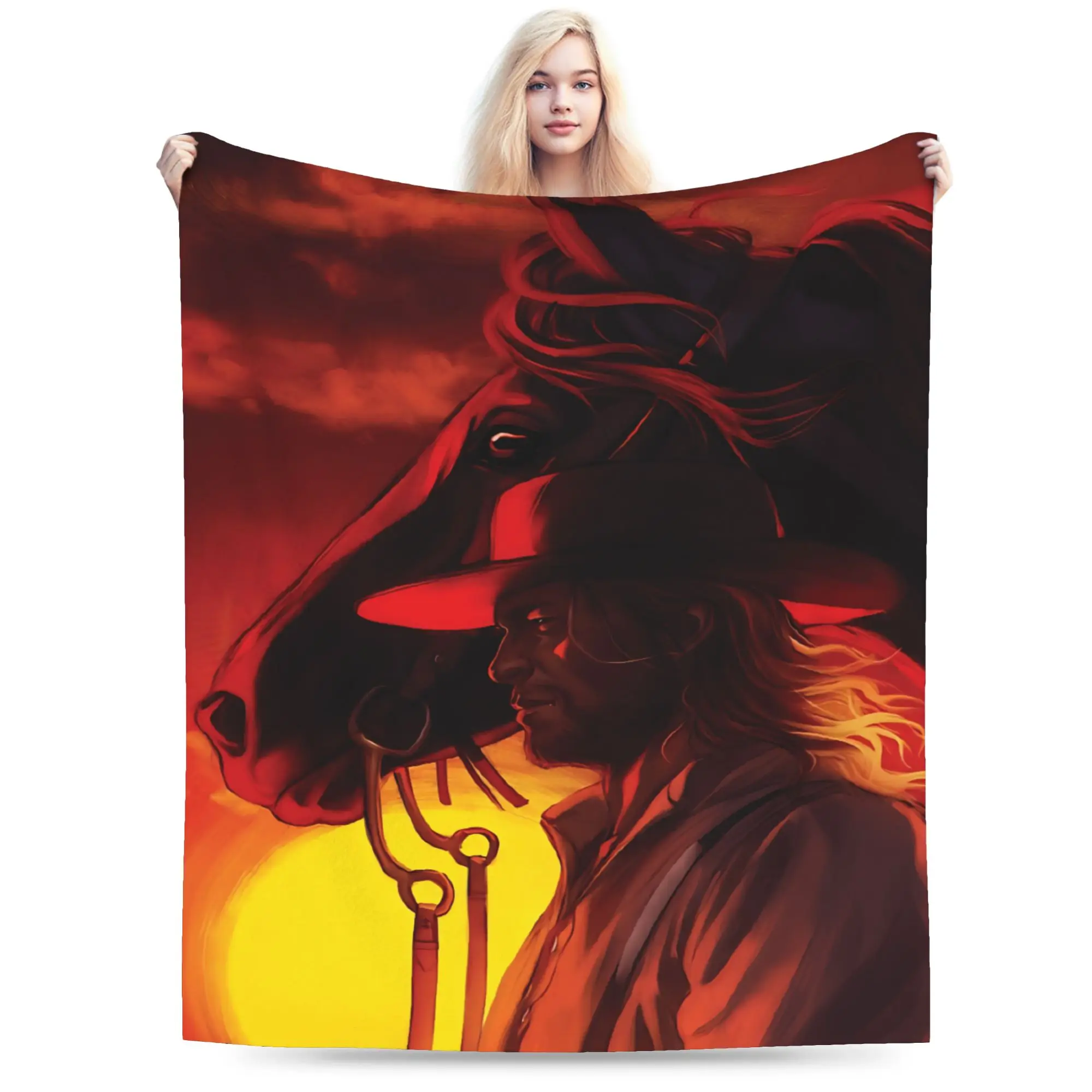 Coperta caldaPicnic per bambini Biancheria da letto Arthur Morgan Copriletto in flanella per la decorazione domestica Copridivano per divano letto di tendenza di strada