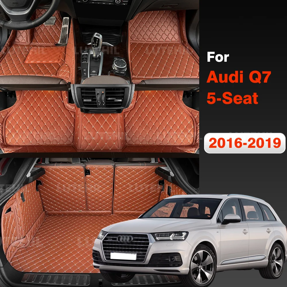 Автомобильные коврики для Audi Q7 (5-Seat) 2016 2017 2018 2019, коврик в багажник автомобиля, подушечки для ног, чехол для салона, аксессуары