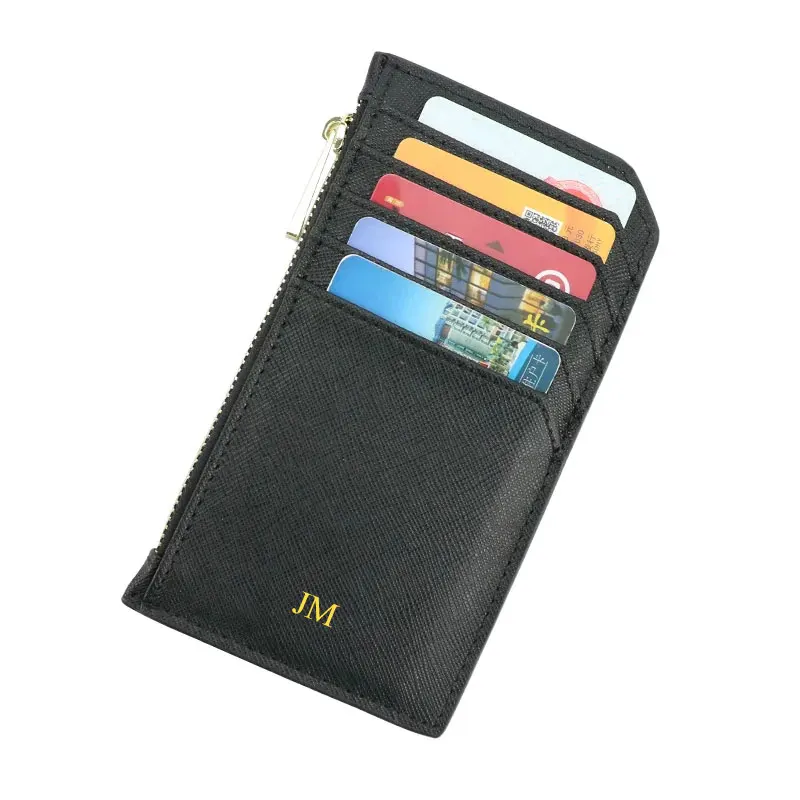 Nuova moda personalizzata lettere iniziali Multi tasche porta carte di credito in pelle portafoglio sottile porta carte d\'identità porta carte di