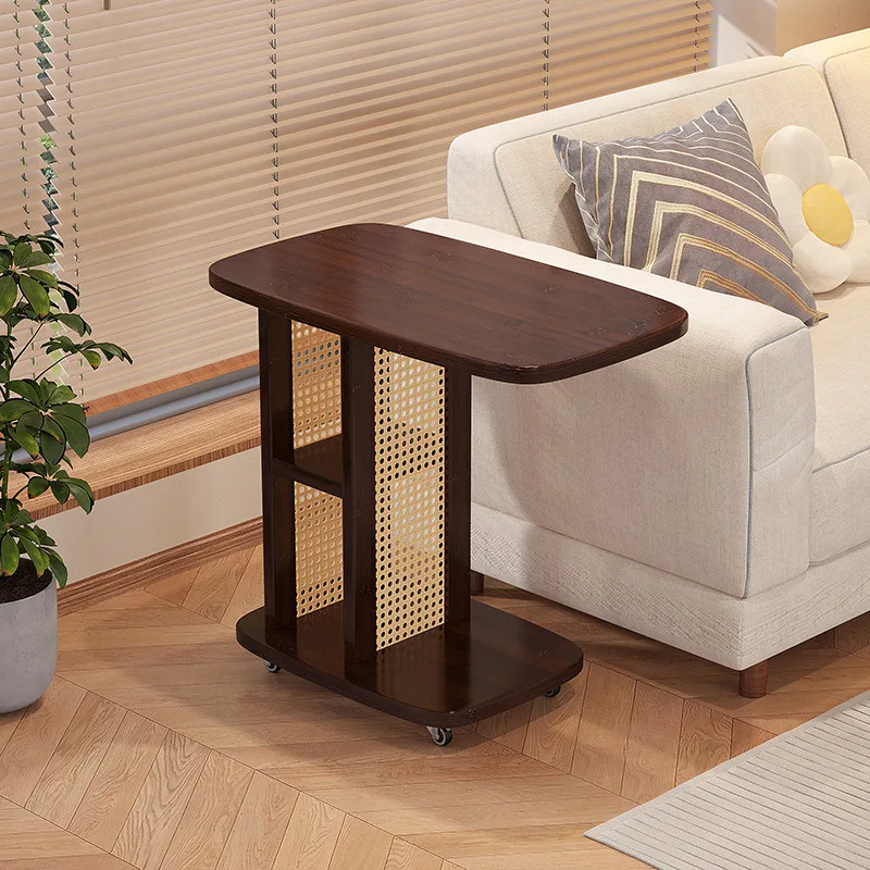 

Portable Rolling Coffee Table Side Table Living Room Compact Sofa End Table Adjustable Height Luxury Furniture Living Room