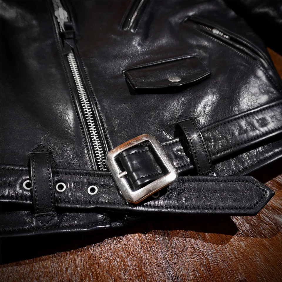 Texpeed Veste Moto Cuir Homme CE – Style Marlon Brando Rétro Chopper – Protections Amovibles Véritables – Noir