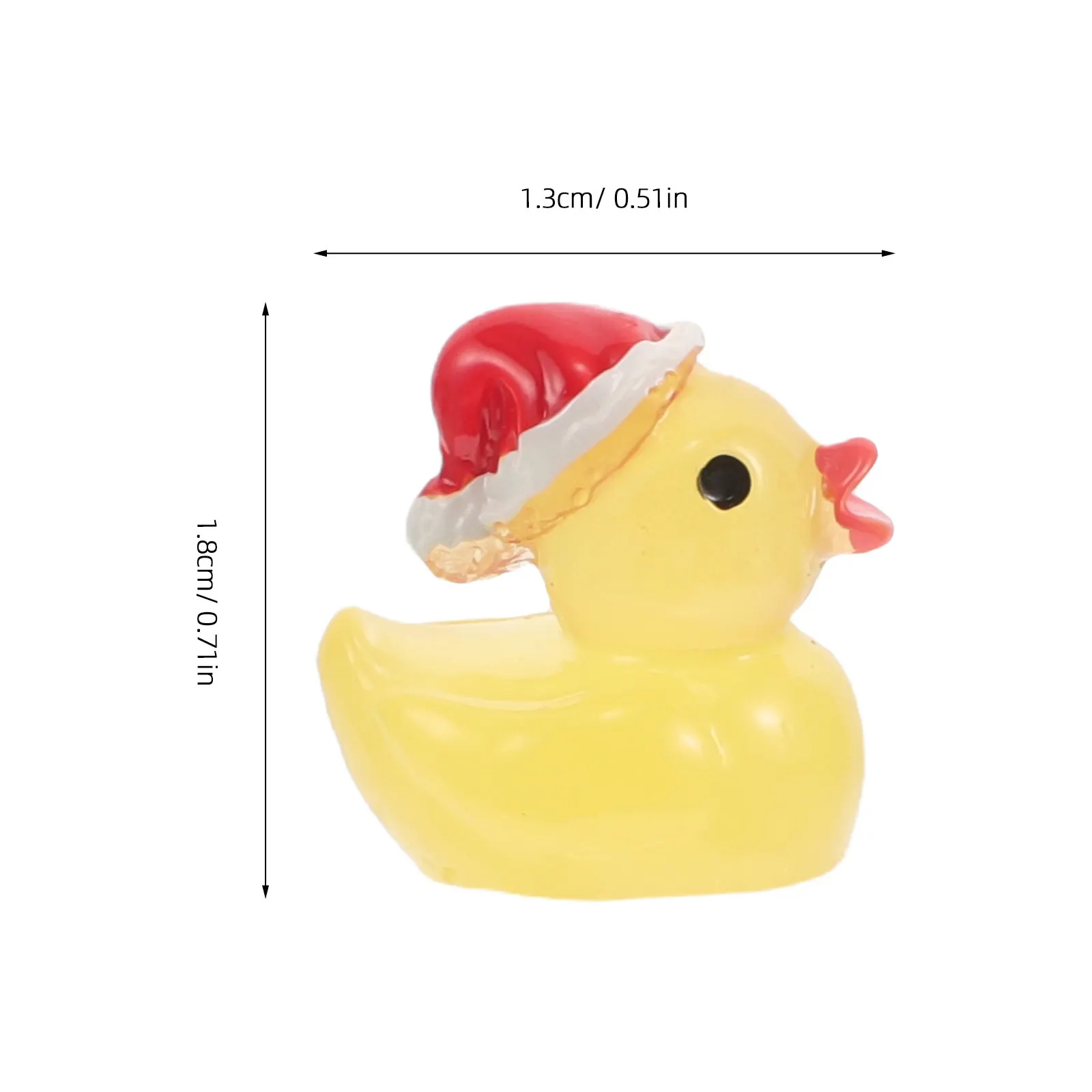 50Pcs Mini Christmas Glow in The Dark Ducks Resin Animal Figures for Garden DIY Fairy Scene Landscape Decoration