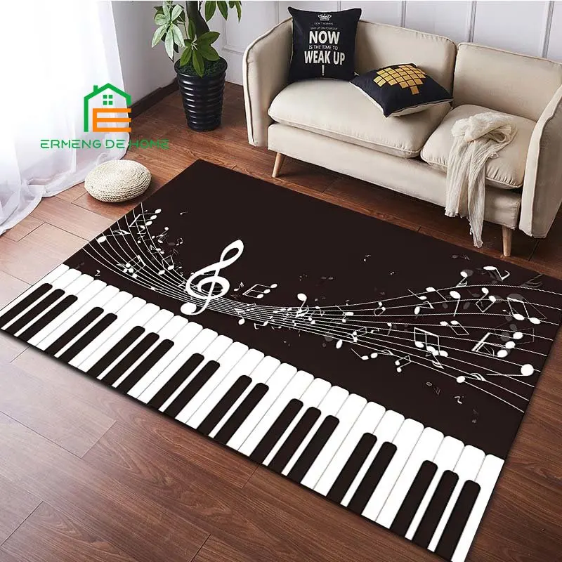 Piano Music Pattern Rug for Bedroom Living Room Carpet for Kitchen Floor Mats Home Decor Non-Slip Floor Pad Rug 15 Sizes