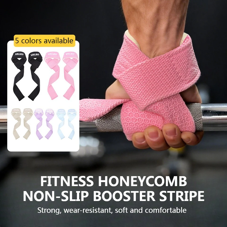 1Pair Fitness Bands Honeycomb Silicone Added Friction Anti-Slip Pull-Ups Hard Grip Bands Wrist Protection Exercise Strap Unisex