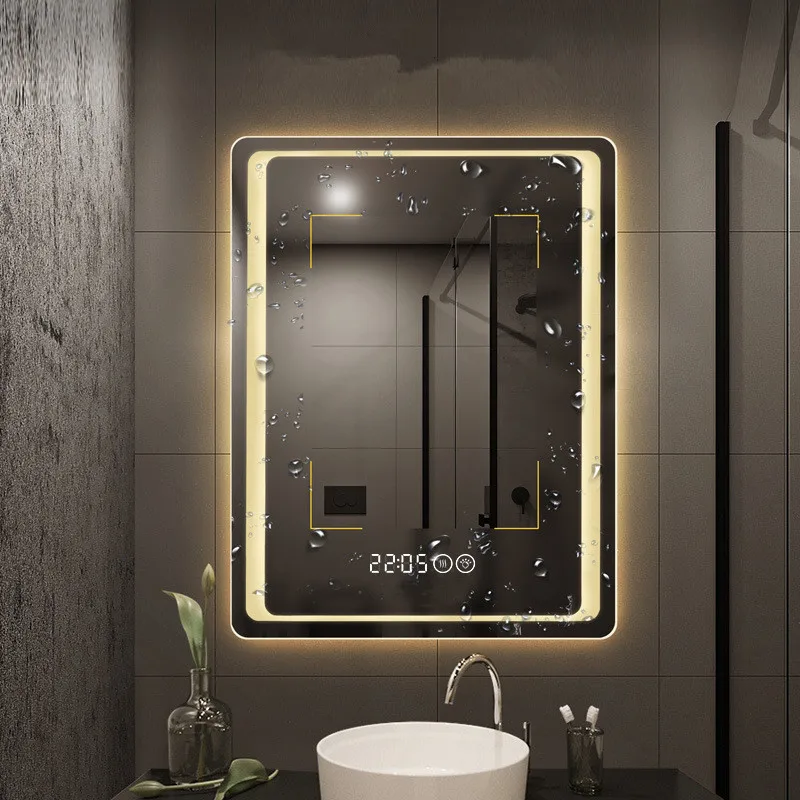 Smart LED Bathroom Mirror with Bluetooth Music IP44 Waterproof Modern Illuminated Design