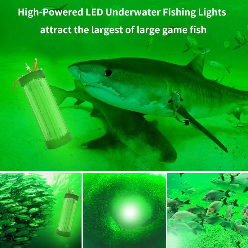 2000W Green Blue White Yellow Outdoor 220V IP68 Underwater LED Squid Fishing Light For Boat Marine LED Squid Fishing Lights