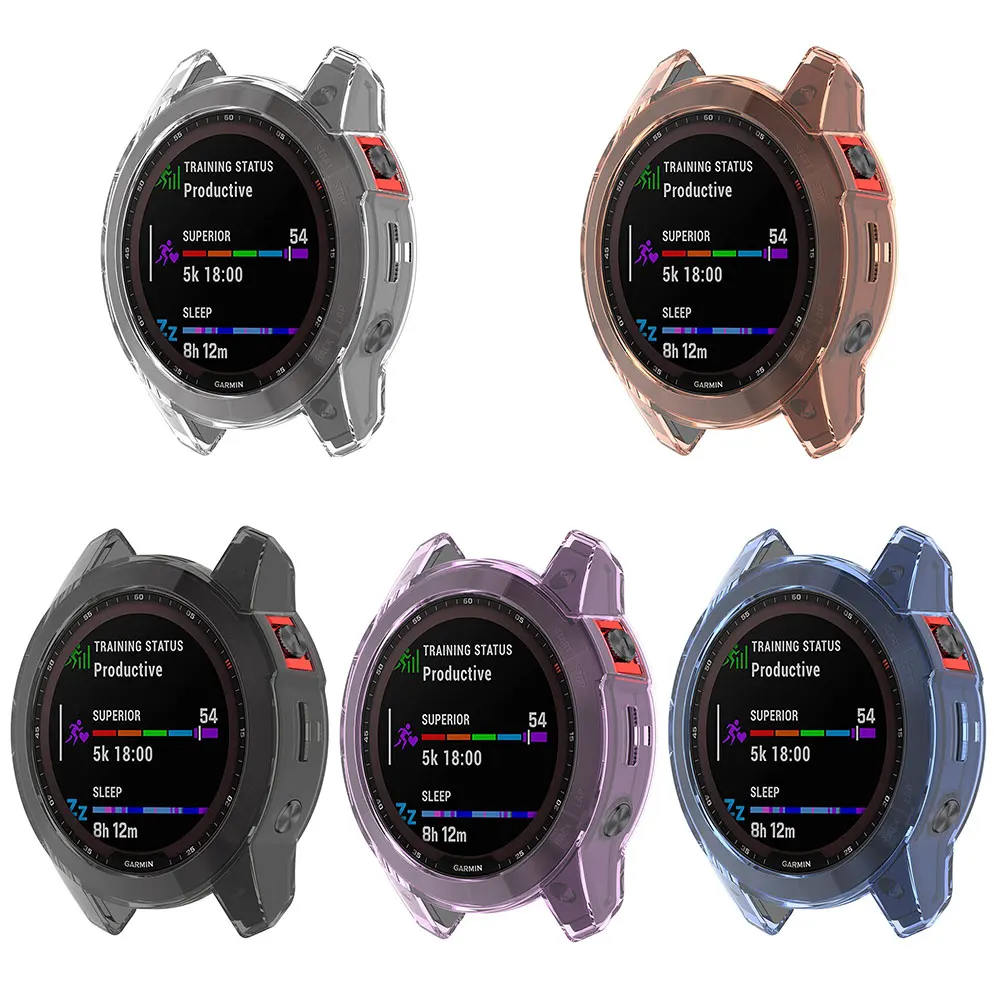 حافظة واقية من البولي يوريثان لـ Garmin Fenix 7 7S 7X Pro 6 6S 6X Pro 5X 5 5S حامي شفاف Smartwatch غطاء ممتص للصدمات من السيليكون