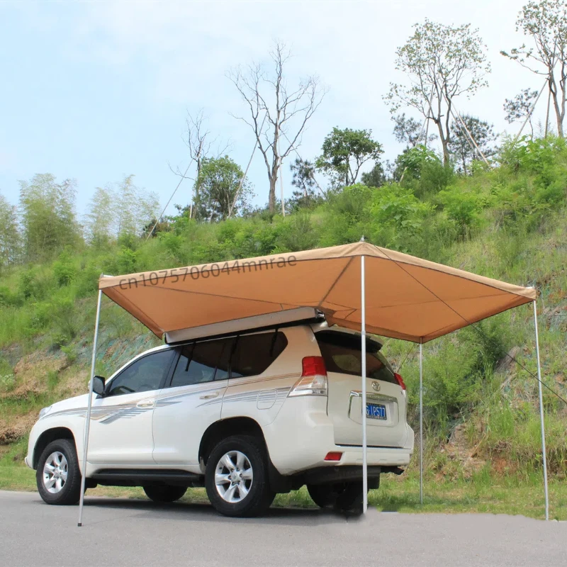 New Camping Tent, Quick Opening 270 Degree Pentagonal Car Canopy, Fan-shaped Car Side Tent, Outdoor Camping Sun Protection