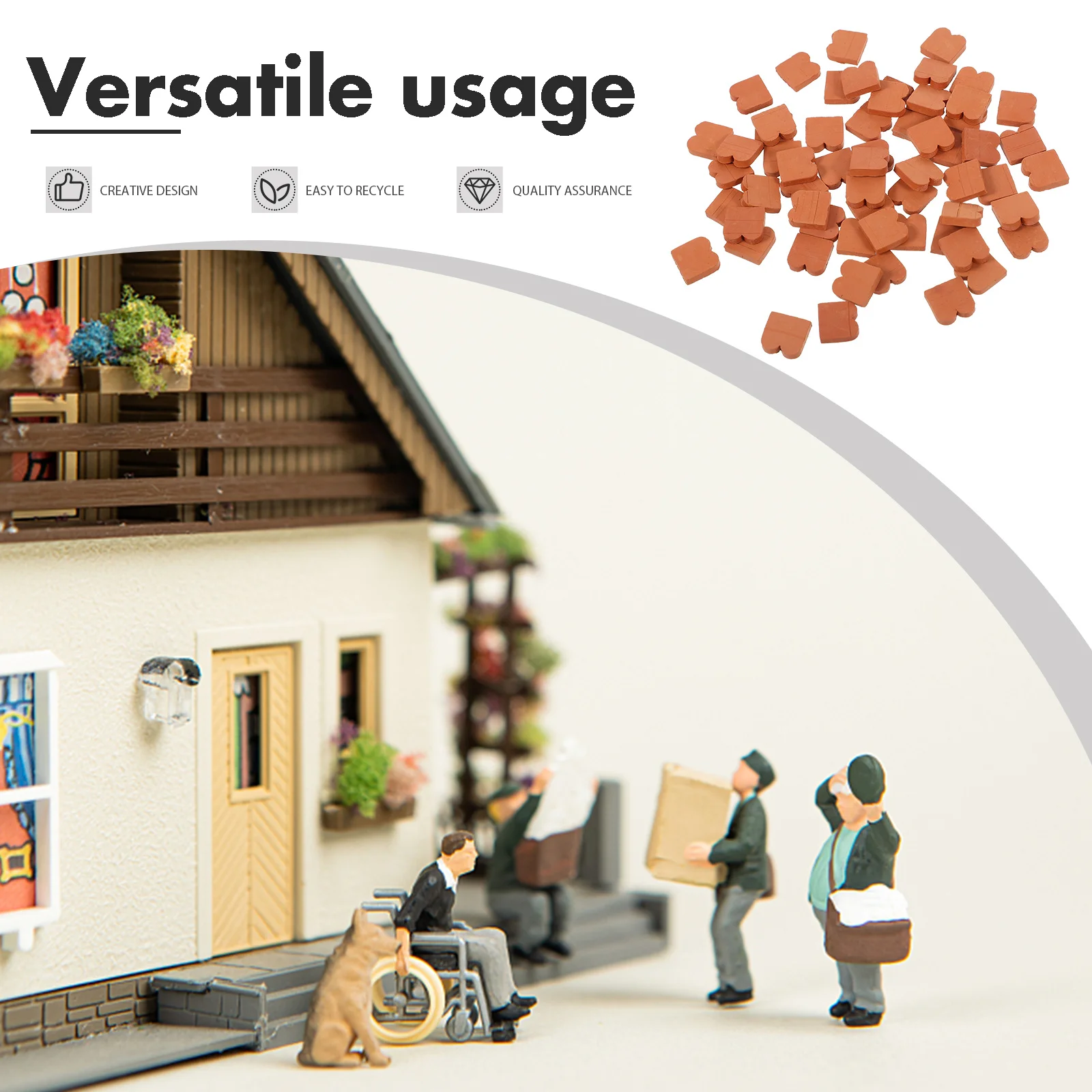 

100 Pcs Simulated Brick Accessories Mini Bricks Ornament Building House Miniature Blocks Soil