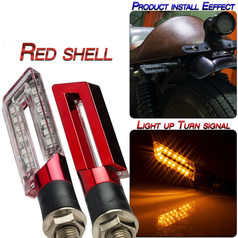 

2PCS Motorcycle Modification Universal Willow Blade Turn Signal Light 15LED High Bright Turn Signal Light Motorcycle Lamps