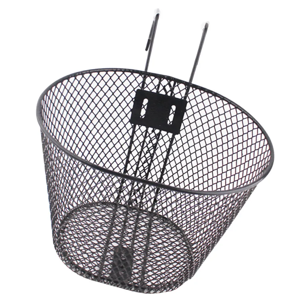 Bike Basket Front Heavy Duty Metal For Kids Cycling Sturdy Iron Handlebar Mount Storage Rack Children Scooter Accessory