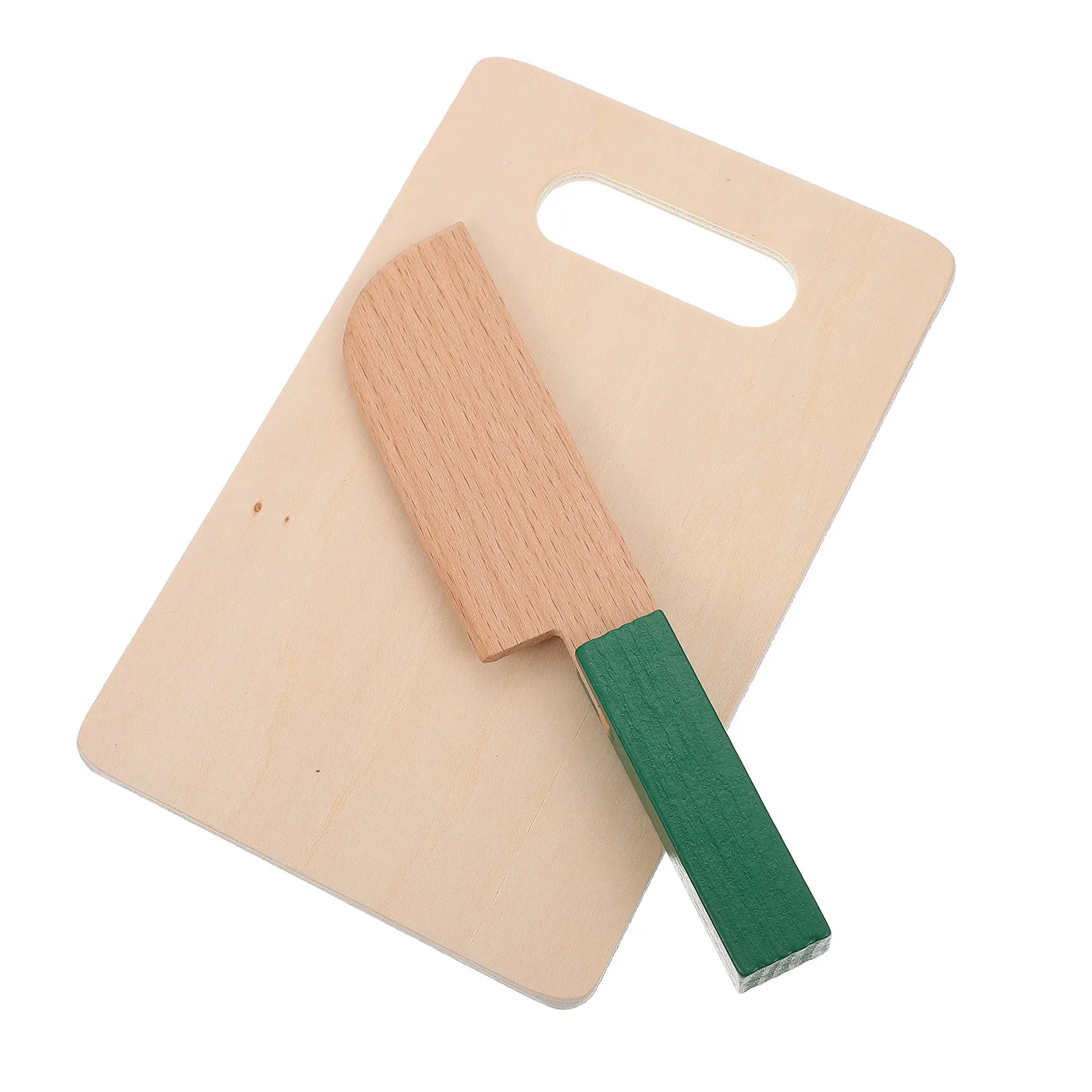 

2Pcs Kids Wooden Chopper and Chopping Board Set for Imaginative Play Educational Indoor Kitchen Role Play Children Kitchen