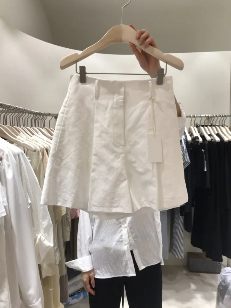 

Повседневные однотонные женские орты с высокой талией Dongda Gate, лето 2023, свободные, широкие, для похудения, модные орты