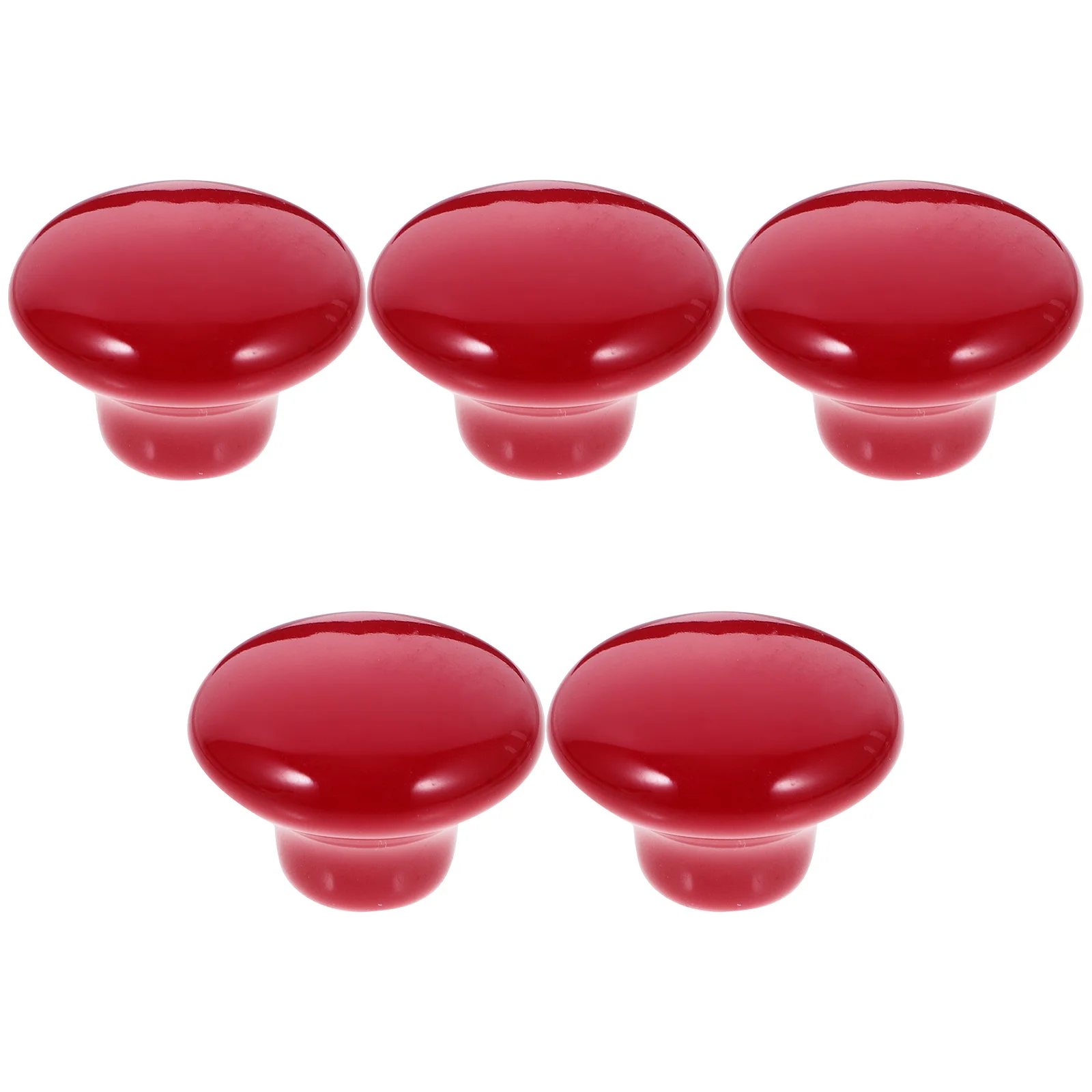 5 قطعة مقابض باب سيراميك مستديرة مقابض سحب مادة صلبة متينة لخزانة ملابس بأدراج مقاس أحمر S 24 مللي متر