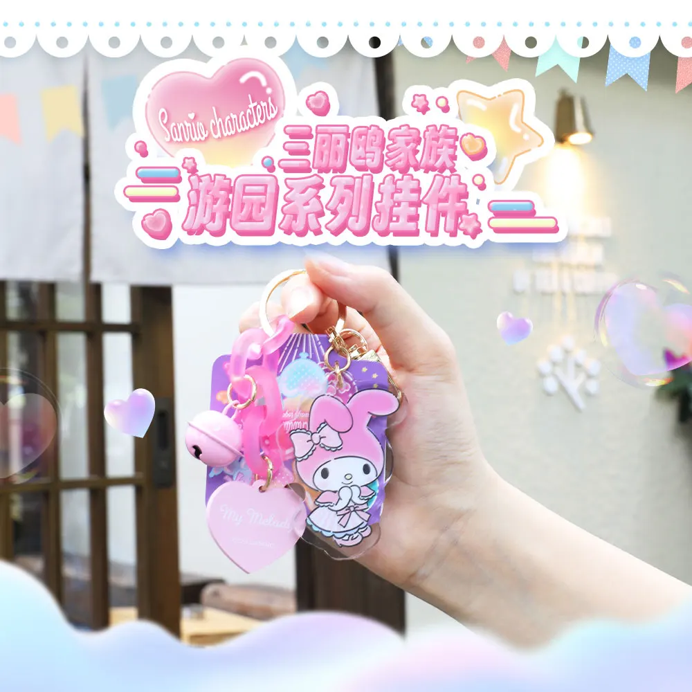 Sanrio Cartoon Dier Kuromi Hello Kitty Cinnamoroll Melodie Hanger Sleutelhanger Sleutelhanger Actiefiguren Collectie Model Speelgoed Geschenken