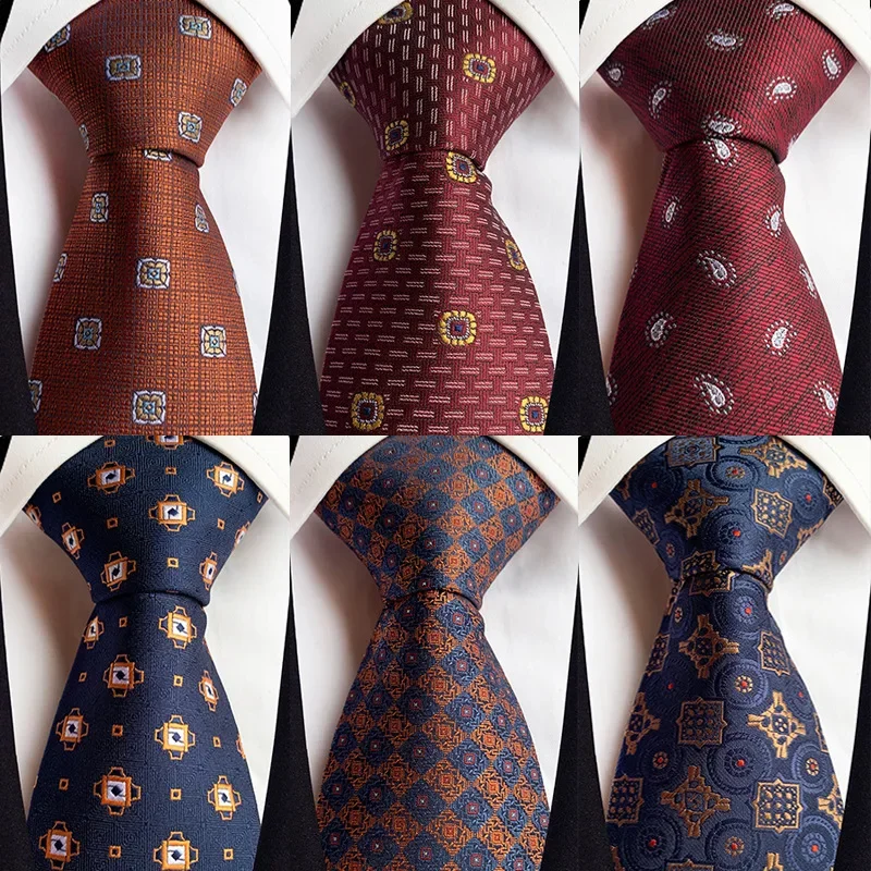 VEEKTIE Brand 8cm Neckties For Men Formal Business Vintage Blue Gift Festival Polka Dots Check Solid Paisley Red Black Cravate