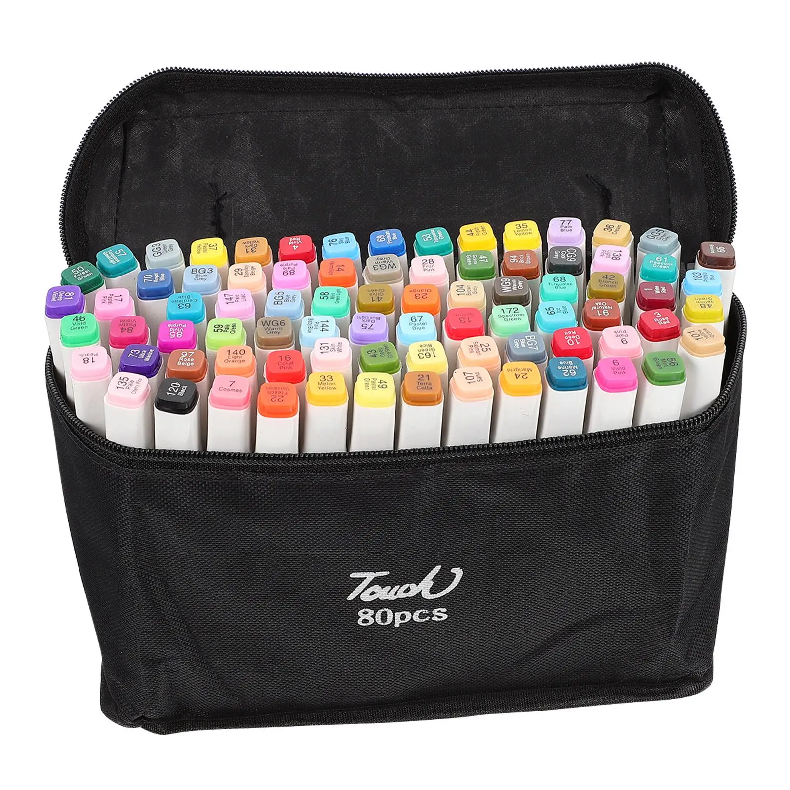 

80-color Marker Pens Set Double Headed Watercolor Practical Painting Pens Non-fading Quickdry Portable Coloring Tools